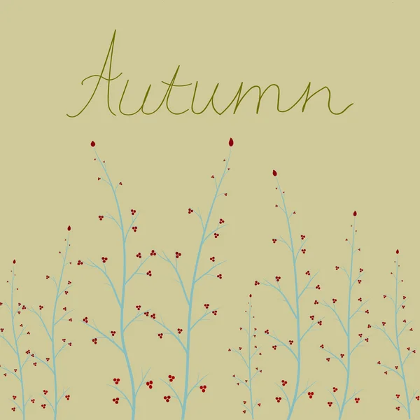 Herbst Karte Zweige und Sträucher — Stockvektor
