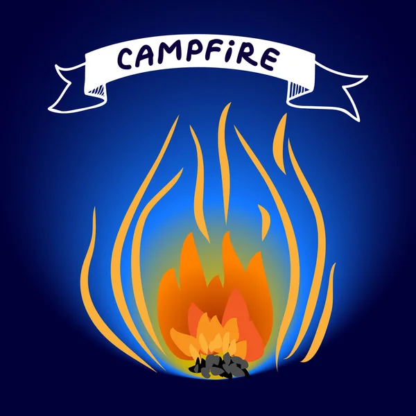 Dessin feu de camp — Image vectorielle