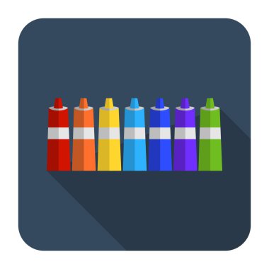 simge boya tüpleri düz tasarım