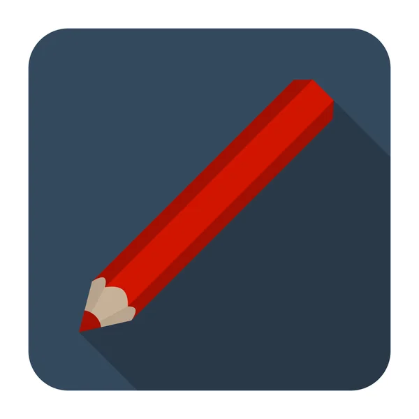 Icon Bleistift, langer Schatten, flaches Design — Stockvektor