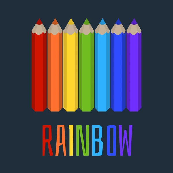 Set di matite colorate, l'arcobaleno di matite colorate — Vettoriale Stock