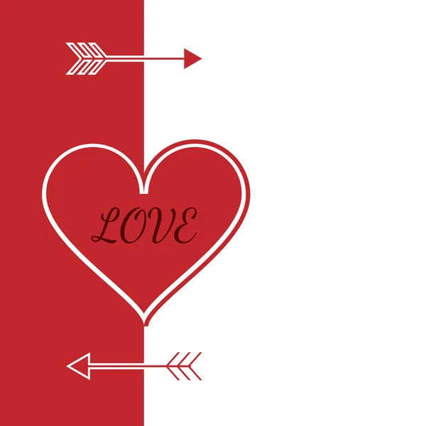 Cartão de saudação para Dia dos Namorados, coração, setas — Vetor de Stock