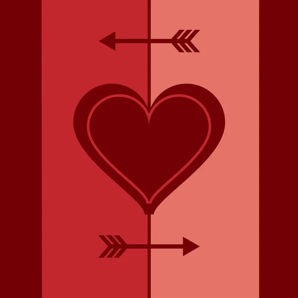 Sevgililer günü, kalp, okları için tebrik kartı — Stok Vektör