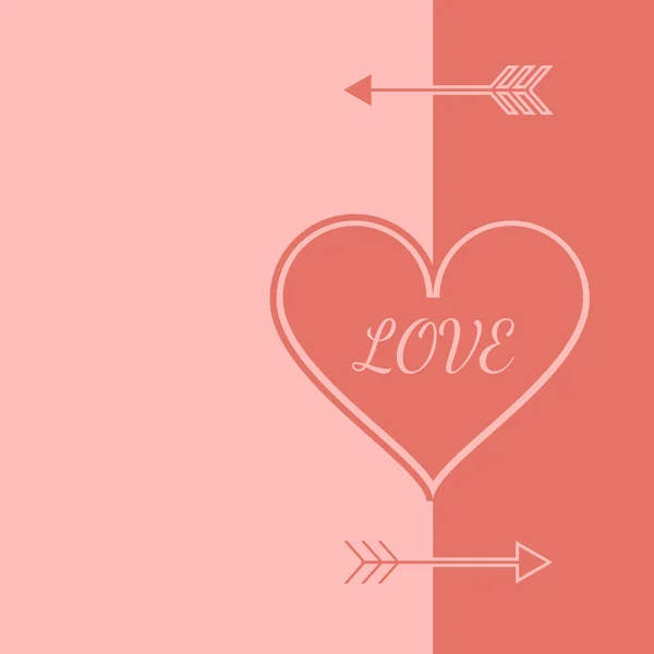 Greeting card for Valentine's Day, heart, arrows — Stock Vector