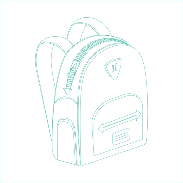 Schoolbag, vector icon backpack — Stock Vector