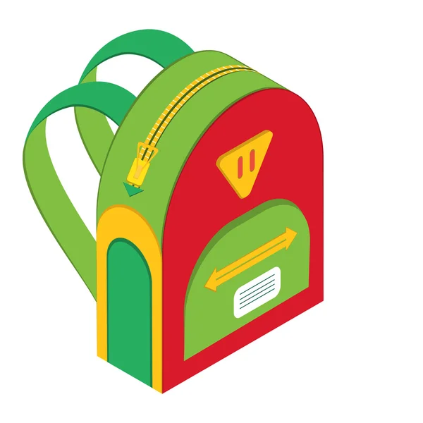 Mochila escolar, vector icono mochila — Vector de stock