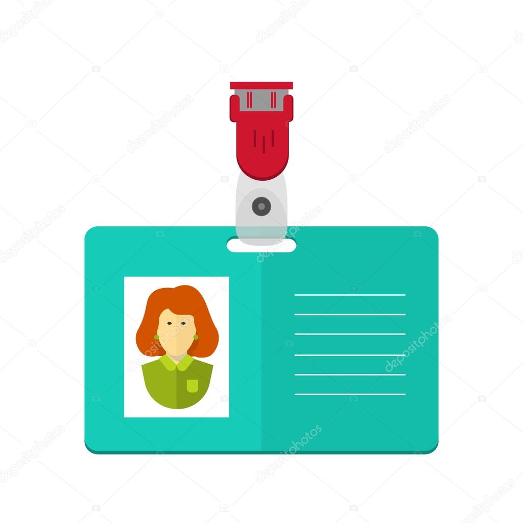 identity card of the person, badge, identification card. flat design.