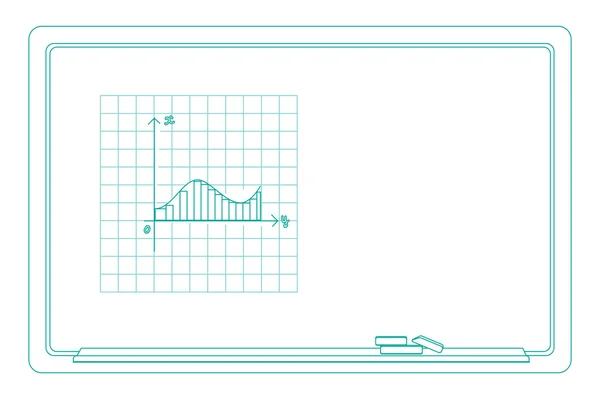 Yazı tahtası ve tebeşir, grafik çizim — Stok Vektör