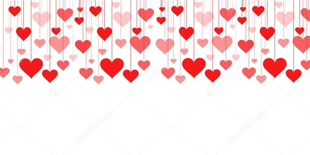 Banner of a garland of hearts vector background Valentine's Day