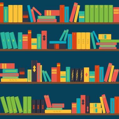 Dikişsiz desen kitap rafı