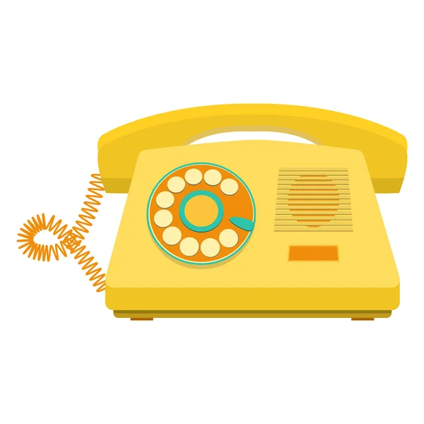 Объект ретро телефон, старый ротационный телефон — стоковый вектор