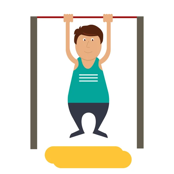 Character. fat man pulled on the bar — Stock Illustration Character. fat man pulled on the bar Stock Vector
