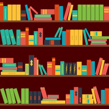 Dikişsiz desen kitap rafı