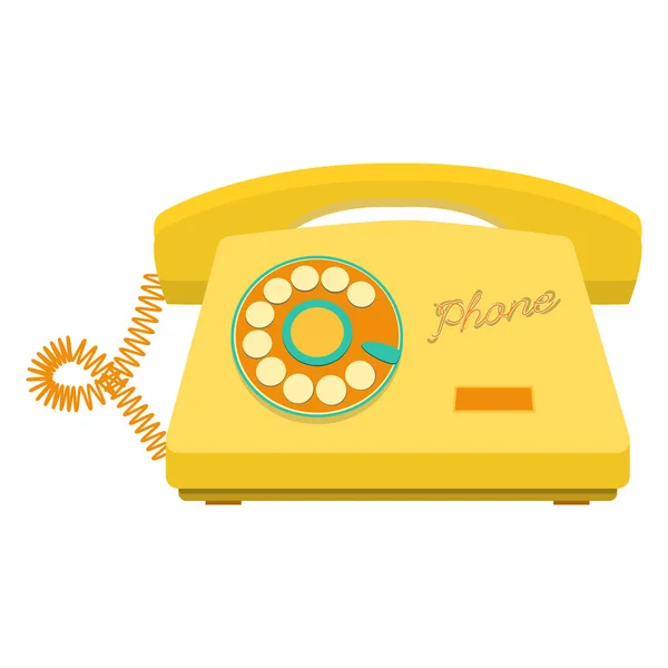 オブジェクト レトロな電話、古いダイヤル式電話 — ストックベクタ