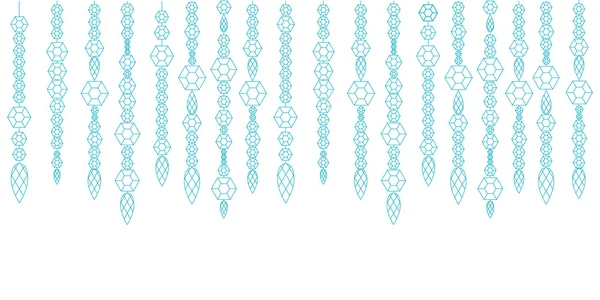 Dekorativ krans från pärlor, kristaller och deamonds, pärlor på ett snöre — Stock vektor