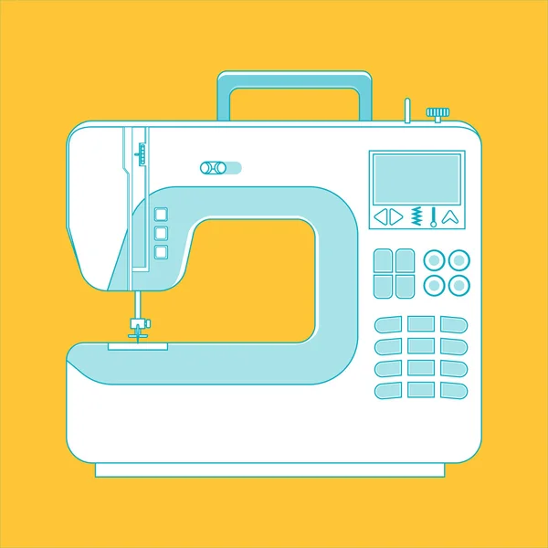 Object sewing machine. line design — Stock Vector