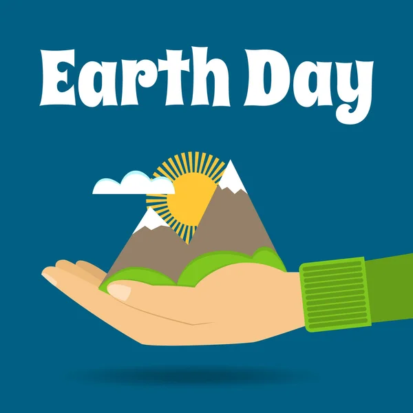 Earth Day vector Concept. Nature in human hands. Flat design. — Stock Vector