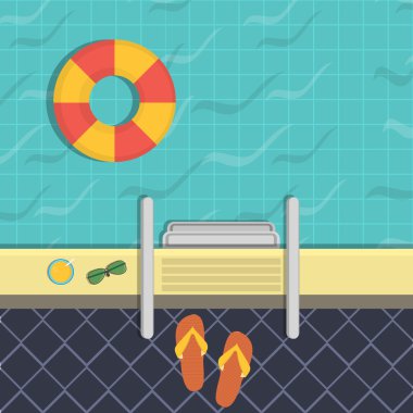 illüstrasyon - Yüzme Havuzu, üstten görünüm.