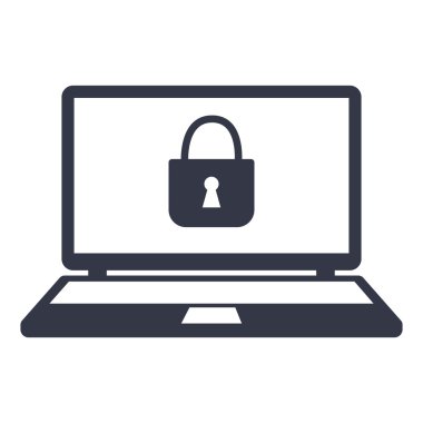 bilgi koruma simgesi. dizüstü bilgisayar ekranında kilit.