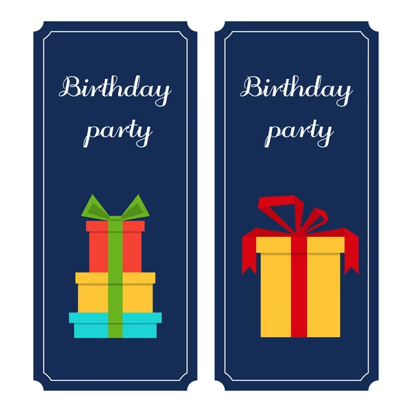 Flyers, vertical banners birthday birthday party. — Stock Vector