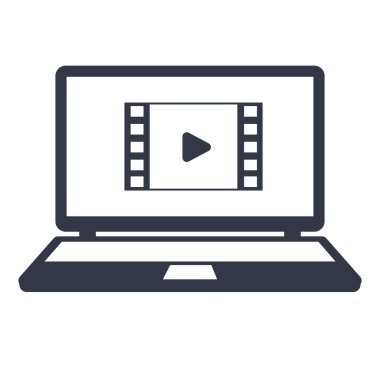 kare video film simgesinin üstünde belgili tanımlık perde. Film simgesi.