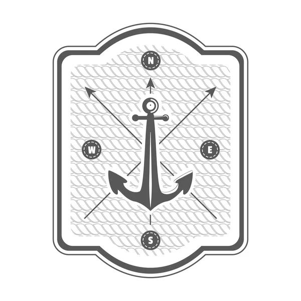 Vector vintage nautical label, icon and design element — Stock Vector