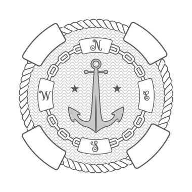 vektör vintage deniz etiket, simge ve tasarım öğesi