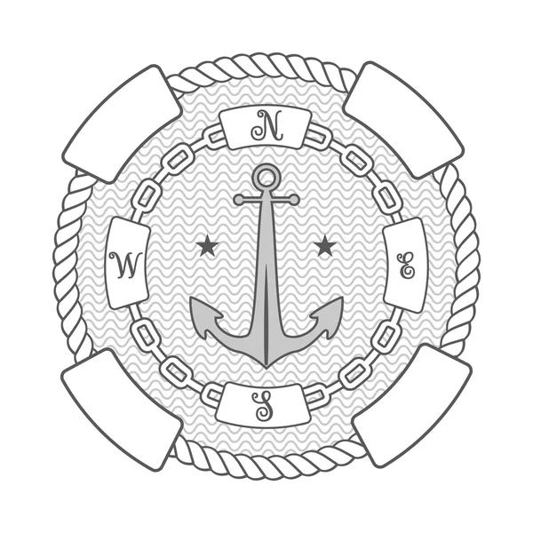 Векторная винтажная морская этикетка, иконка и элемент дизайна — стоковый вектор