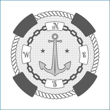 vektör vintage deniz etiket, simge ve tasarım öğesi