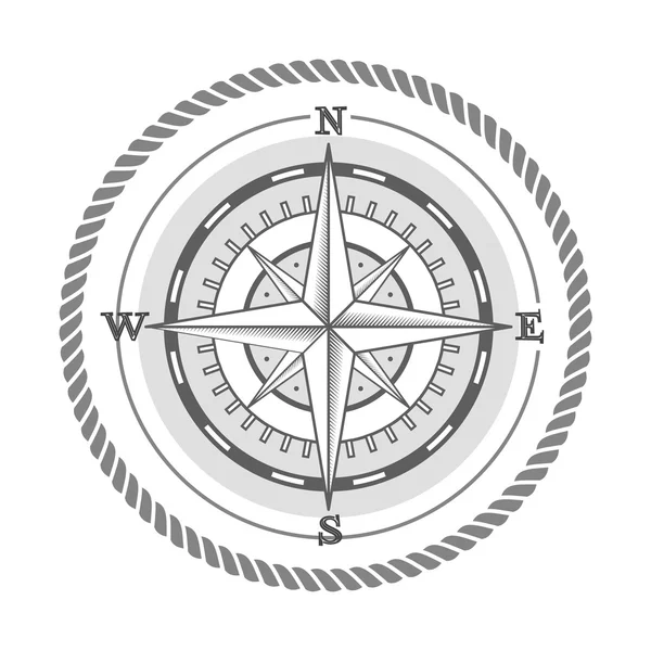 Векторний морський лейбл. вінтажний компас, значок і елемент дизайну . — стоковий вектор