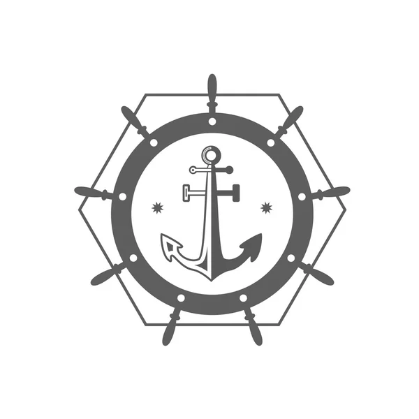 Vector vintage nautical label icon and design element — Stock Vector