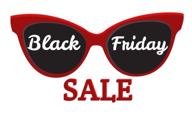 Vektör simge rozet Black Friday Satılık. Güneş gözlüğü, 