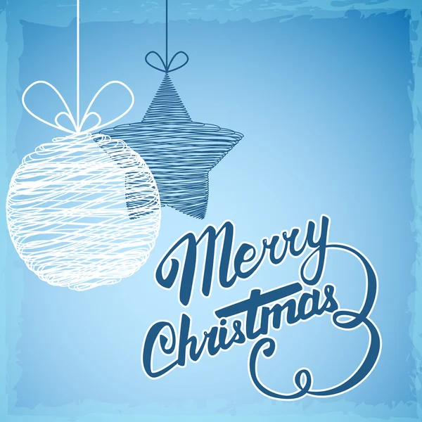 Vector Merry Christmas card. Hand belettering en kalligrafie. — Stockvector