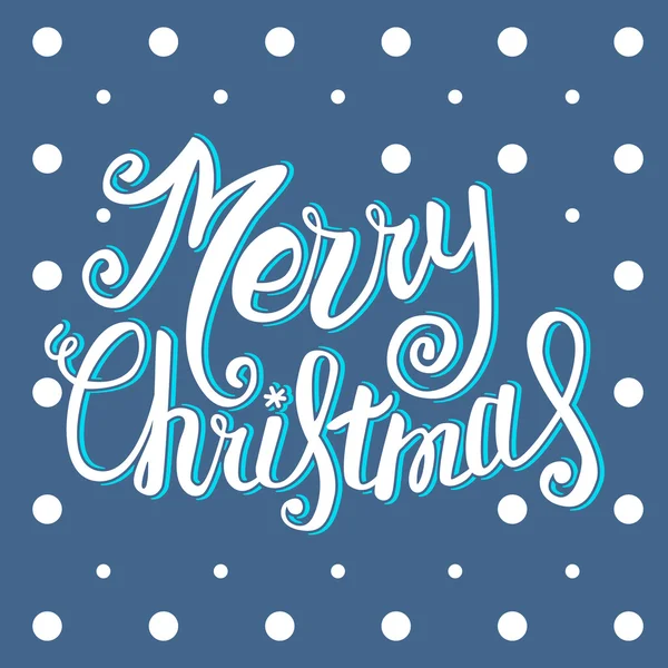 Vetor Feliz cartão de Natal com letras de Natal, caligrafia artesanal — Vetor de Stock