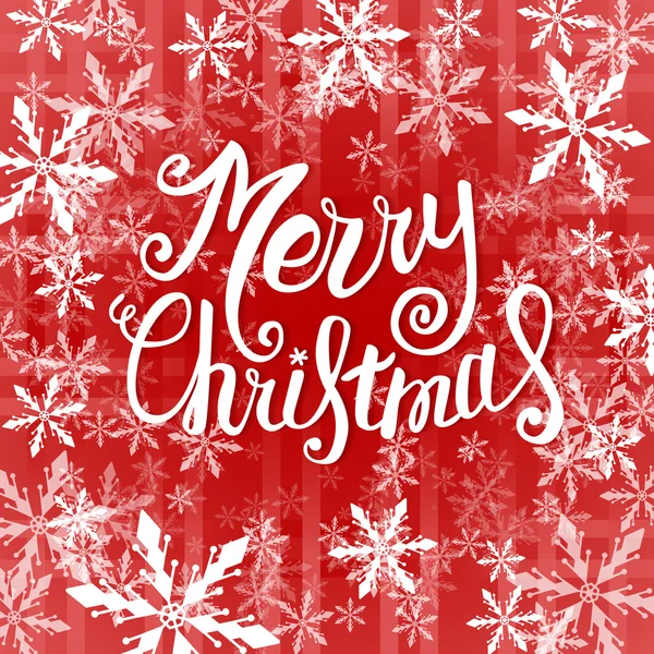 Vector Merry Christmas card met Kerstmis belettering, handgemaakte kalligrafie — Stockvector