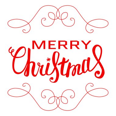 Vektör neşeli Noel kartı ile yazı, Noel el yapımı hat