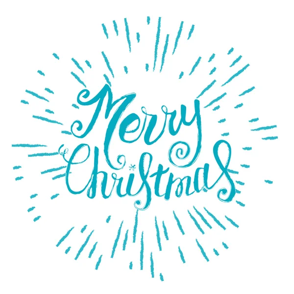 Vector Merry Christmas card met Kerstmis belettering, handgemaakte kalligrafie — Stockvector