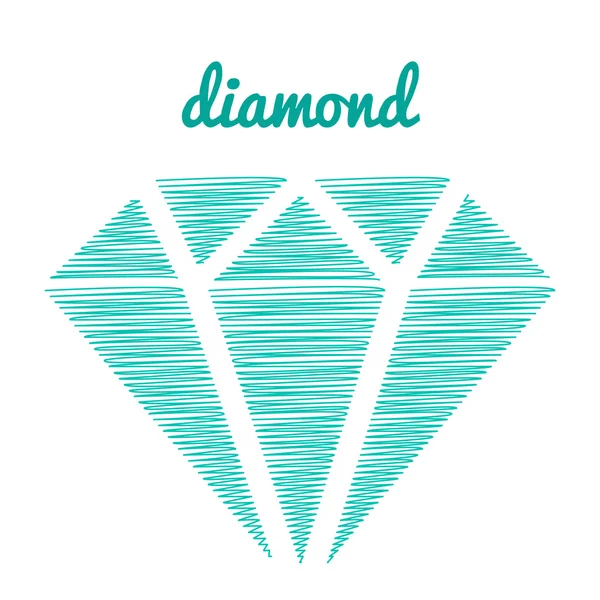 Vector icons of a diamond thread. Hand drawing. diamond cartoon in doodle style — Stockový vektor