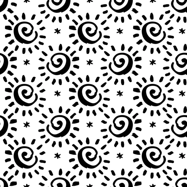 Vector seamless mönster spiral doodle stil. Hand ritning. — Stock vektor