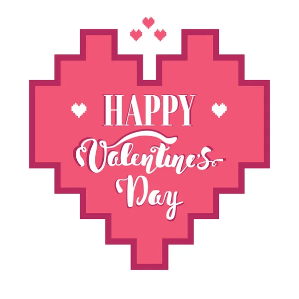 Feliz día de San Valentín. Letras de mano. Caligrafía artesanal, vector. Tarjeta de felicitación. Feliz día de San Valentín mensaje . — Archivo Imágenes Vectoriales