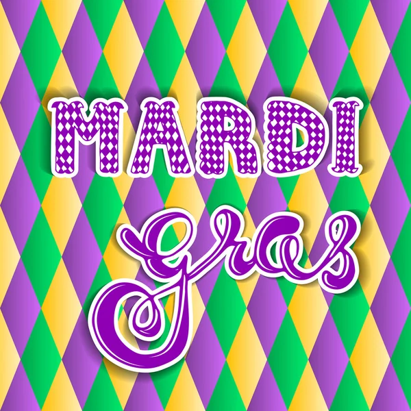 Mardi gras. Letras de manos vectoriales. tarjeta de felicitación Mardi gras . — Vector de stock