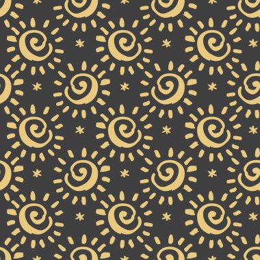  Vektör seamless modeli sarmal doodle tarzı. El çizimi.