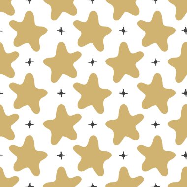Vektör seamless modeli yıldızlarda stil doodle. El çizimi.