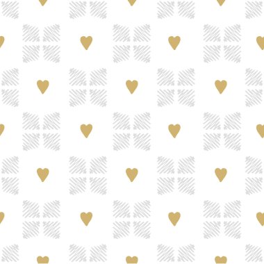 Vektör seamless modeli kalpler. Doodle stili.