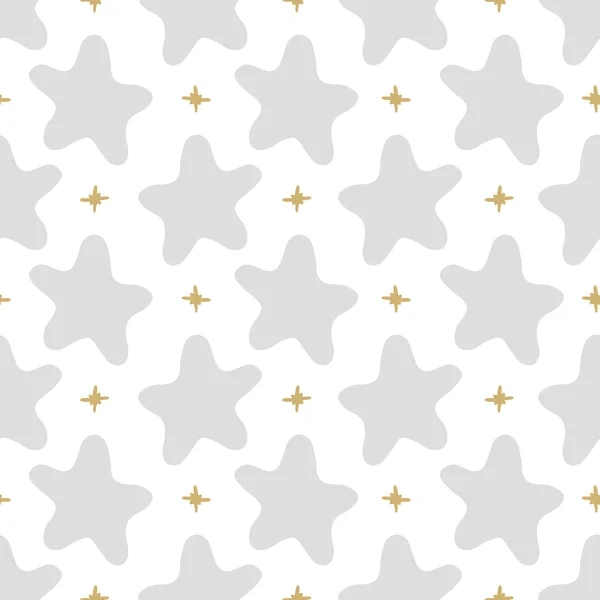 Estrelas padrão sem costura vetorial em estilo doodle. Desenho manual . — Vetor de Stock
