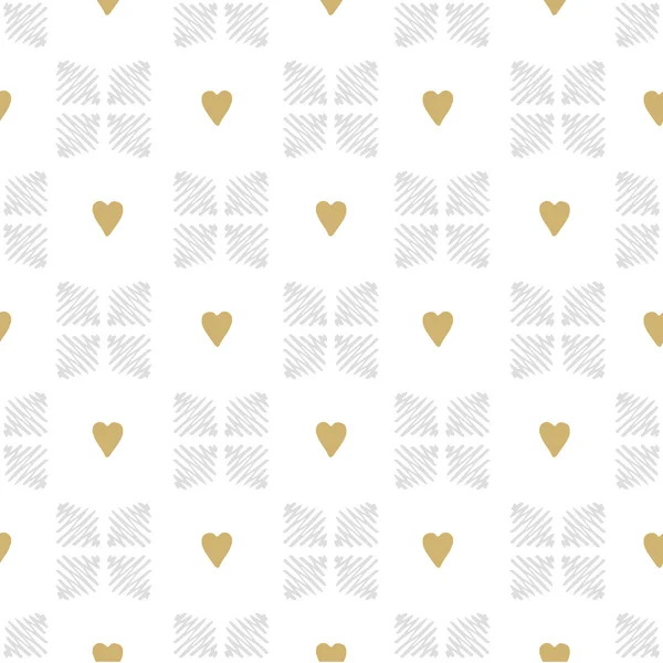 Vector seamless pattern hearts. The doodle style. — Stock Vector