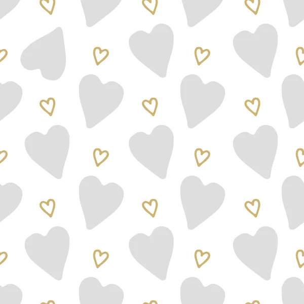Vector seamless pattern hearts. The doodle style. — Stock Vector