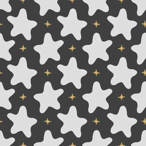 Vektor nahtlose Muster Sterne im Doodle-Stil. Handzeichnung. — Stockvektor