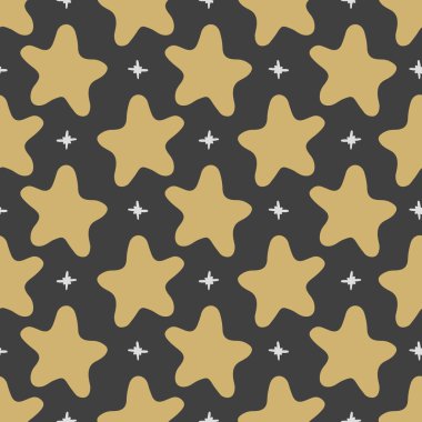Vektör seamless modeli yıldızlarda stil doodle. El çizimi.