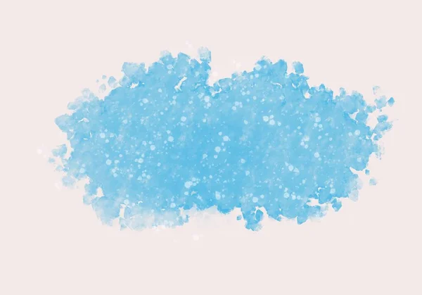 Bandiera Acquerello Blu Decorata Con Neve Bianca Che Cade Concetto — Foto Stock